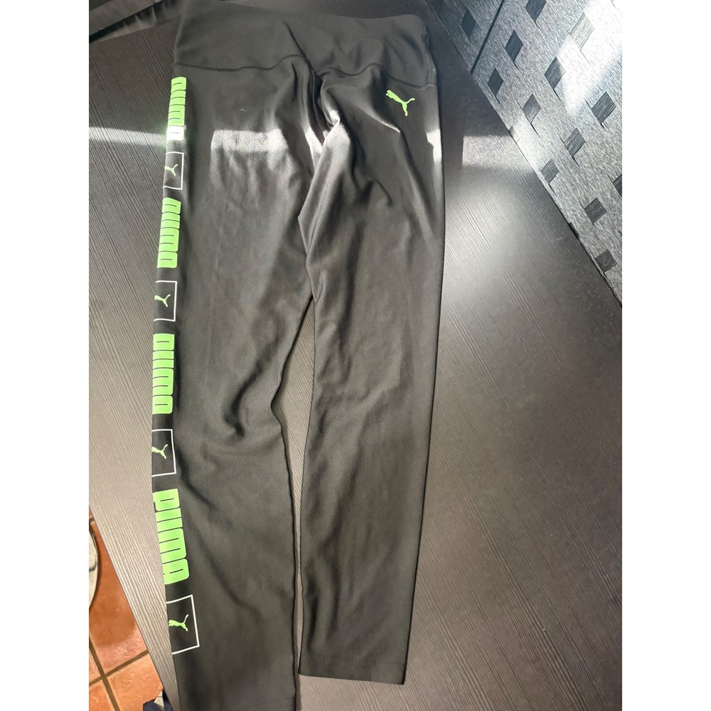 Puma leggins women size small black and neon